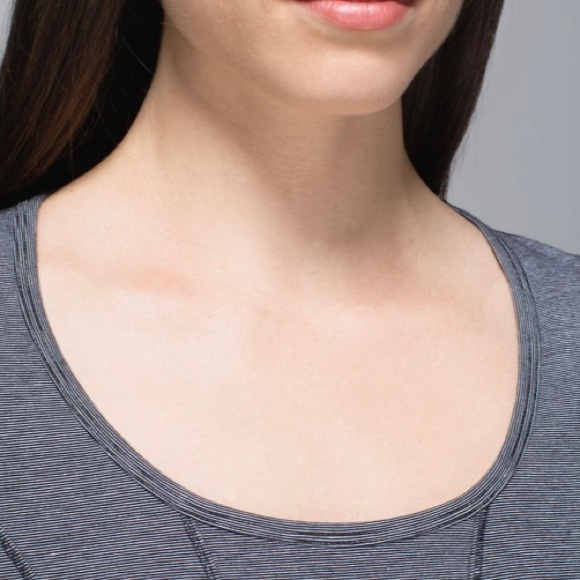 Lululemon Between The Lines Long Sleeve Micro Stripe Black White Size Small - Picture 5 of 12